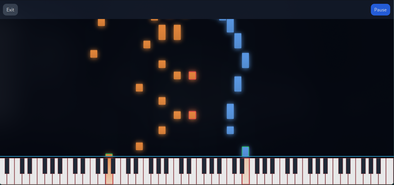 Fullscreen piano mode